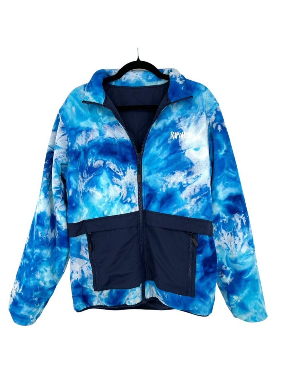 Ripndip Bad Trips Reversible Blue Tie-Dye Jacket Size Medium Skater Streetwear